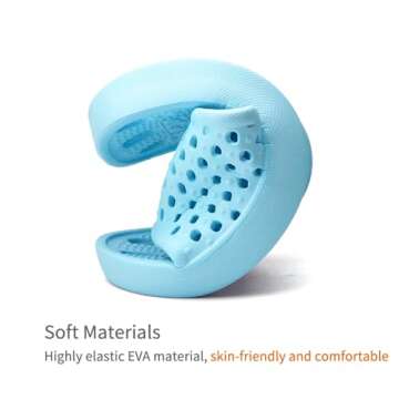 Xomiboe Shower Shoes Women Non Slip Bathroom Slippers College Dorm Room Essentials for Girls Kids Stuff Men Shower Sandals Slides Gym Spa Flip Flops(Light Blue,EU40-41)