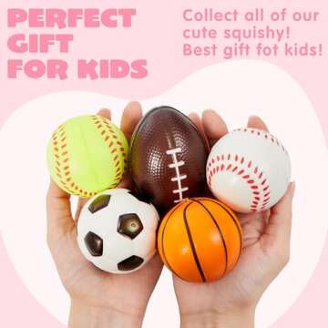 JOYIN 30 Pack Kids Valentines Day Gift Cards with Gift Mini Sports Ball Figure Stress Balls Squeeze Foam Balls for Classroom Exchange Prizes, Stress Relief, Valentine Party Favor Toys