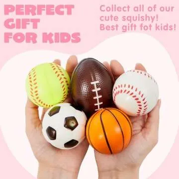 JOYIN 30 Pack Kids Valentines Day Gift Cards with Gift Mini Sports Ball Figure Stress Balls Squeeze Foam Balls for Classroom Exchange Prizes, Stress Relief, Valentine Party Favor Toys