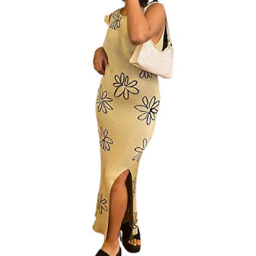 NUFIWI Women's Print Knit Bodycon Dress for Summer