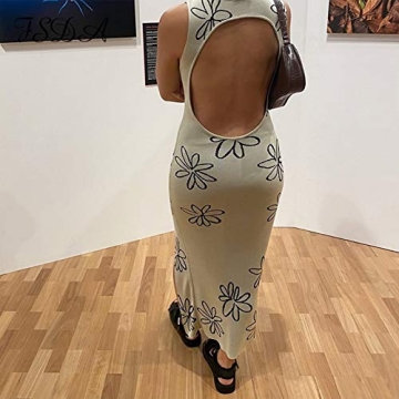 NUFIWI Women's Print Knit Bodycon Dress for Summer