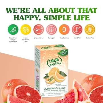True Grapefruit Sachet Packets - All-Natural Flavor Enhancer, 32 Count
