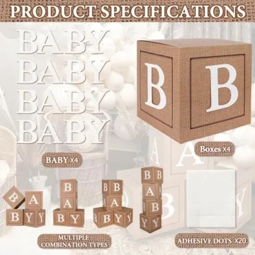 Keencopper Burlap Baby Boxes - Rustic Theme Decor