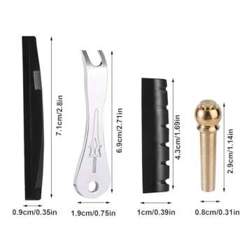6pcs Acoustic Guitar Bridge Pins Kit with Bridge Puller & Accessories