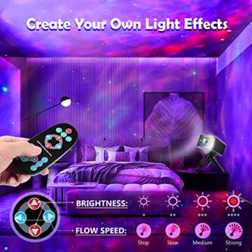 Star Projector, Purbert Galaxy Projector for Bedroom, 16 Colors Light Effect with Remote Control, Night Light Projector for Kids Room, Birthday Christmas Gift for Boys Girls Adults (Black)