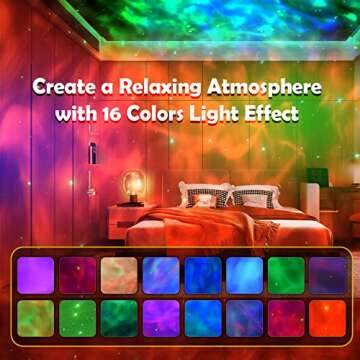 Star Projector, Purbert Galaxy Projector for Bedroom, 16 Colors Light Effect with Remote Control, Night Light Projector for Kids Room, Birthday Christmas Gift for Boys Girls Adults (Black)