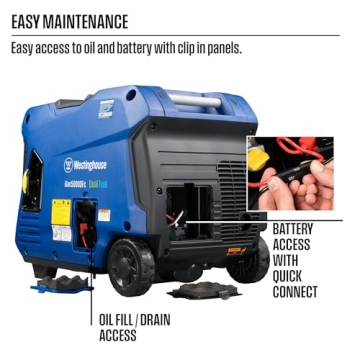 Westinghouse 5000 Peak Watt Generator - Dual Fuel, Quiet, Portable