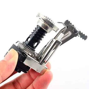 Backpacking & Camping Stoves, Petforu Ignition Canister Stove + Campfire Cookware Pots & Pans Camp Kitchen Cooking Tool Set