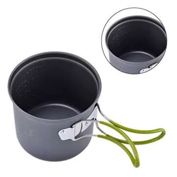 Backpacking & Camping Stoves, Petforu Ignition Canister Stove + Campfire Cookware Pots & Pans Camp Kitchen Cooking Tool Set