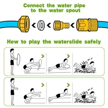 PANADAJOY Inflatable Lawn Water Slide with Sprinkler, Lawn Water Slide Summer Slip Toy with 2 Bodyboards, Sports Outdoor Garden Backyard Water Play Toys for Adults Kids Family Games