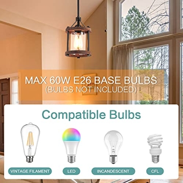 SGLfarmty Rustic Pendant Lights for Kitchen Island