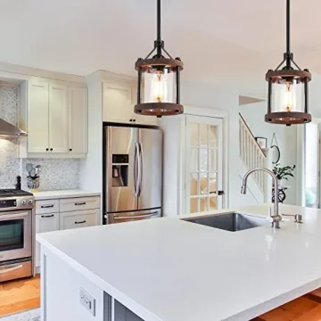 SGLfarmty Rustic Pendant Lights for Kitchen Island