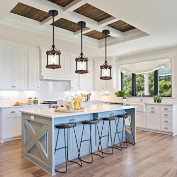 SGLfarmty Rustic Pendant Lights for Kitchen Island