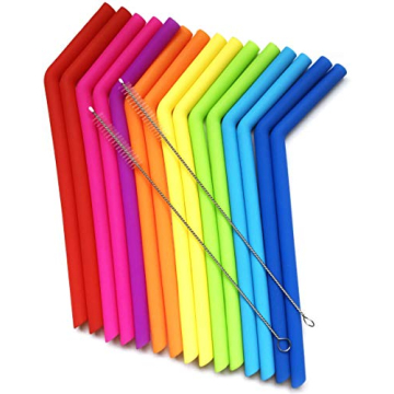 15 Colorful Flexible Silicone Straws for All Tumblers