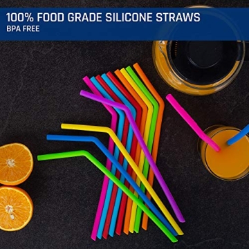 15 Colorful Flexible Silicone Straws for All Tumblers