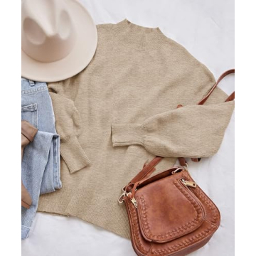 ZESICA Women's Oversized Turtleneck Pullover Sweater