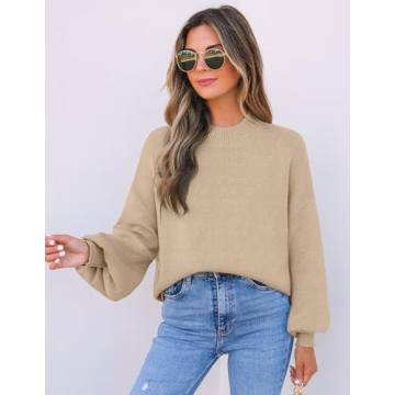 ZESICA Women's Oversized Turtleneck Pullover Sweater