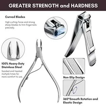 FAMILIFE Manicure Set, Nail Clippers Set Professional Manicure Kit 11 in 1 Stainless Steel Pedicure Tools Nail Kit Mens Grooming Tool with Portable Leather Travel Case Dark Violet Birthday Gifts