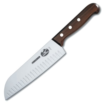 Victorinox 7 Inch Rosewood Santoku Knife with Granton Blade (6.8520.17RUS3)