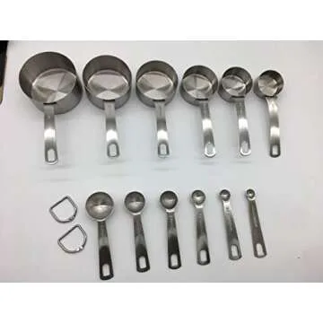 Heavy Duty Stainless Steel Measuring Cups and Spoons Set