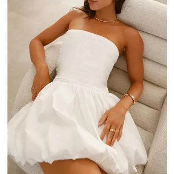 Versatile BAIGRAM Women Strapless Summer Dress