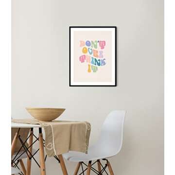 Danish Pastel Wall Art, Aesthetic Posters, Trendy Wall Decor for Bedroom Aesthetic, Positive Quote Teen Wall Decor, Girls Room Decor, Cute Room Decor (12x16 inches)