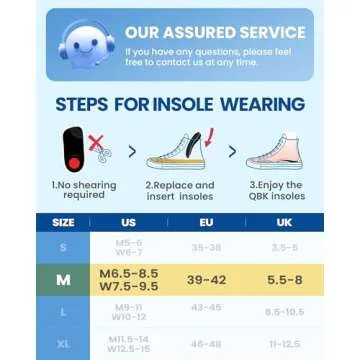 QBK 3/4 Arch Support Insoles for Plantar Fasciitis Relief