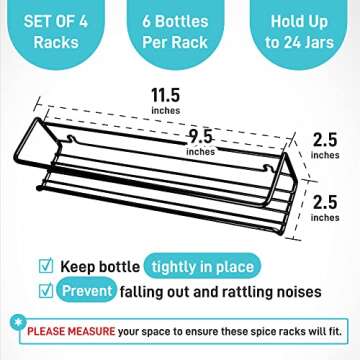 4-Tier Iron Spice Rack Wall Mount for Organized Kitchens