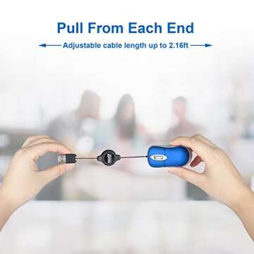 EEEKit 2 Pack Mini Retractable Cable USB Optical Mouse, Blue, Unisex