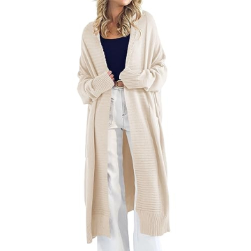 Danedvi Womens Long Cardigan Sweaters 2024 Fall Chunky Knit Oversized Slouchy Open Front Warm Coats ...