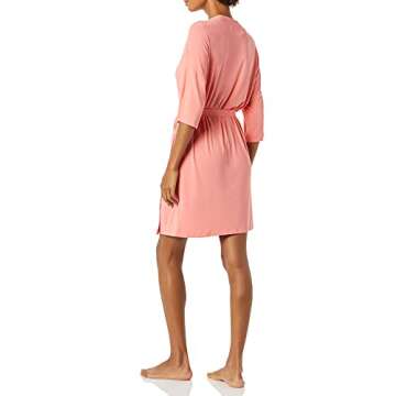 Amazon Essentials Women's Knit Robe, Coral Pink, Small