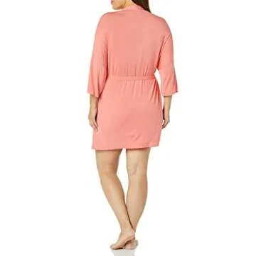 Amazon Essentials Women's Knit Robe in Coral Pink