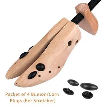 KevenAnna Pair of Premium Professional 4-way Wooden Shoe Trees, Wooden Shoe Stretcher for Men or Women (Small)