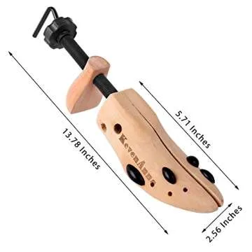 KevenAnna Pair of Premium Professional 4-way Wooden Shoe Trees, Wooden Shoe Stretcher for Men or Women (Small)