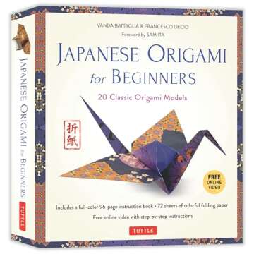 Japanese Origami for Beginners Kit: 20 Classic Origami Models: Kit with 96-page Origami Book, 72 Origami Papers and Instructional Videos: Great for Kids and Adults!