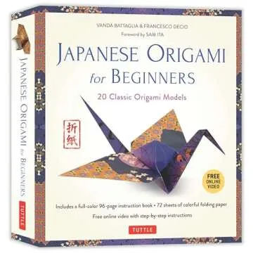 Japanese Origami for Beginners Kit: 20 Classic Origami Models: Kit with 96-page Origami Book, 72 Origami Papers and Instructional Videos: Great for Kids and Adults!
