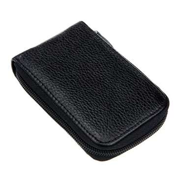 DEEZOMO RFID Leather Mini Wallet with ID Window