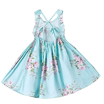 HILEELANG Little Girl Summer Floral Casual Dress Size 6