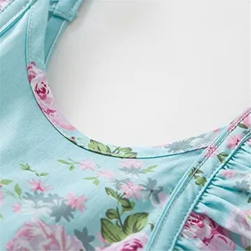 HILEELANG Little Girl Summer Floral Casual Dress Size 6