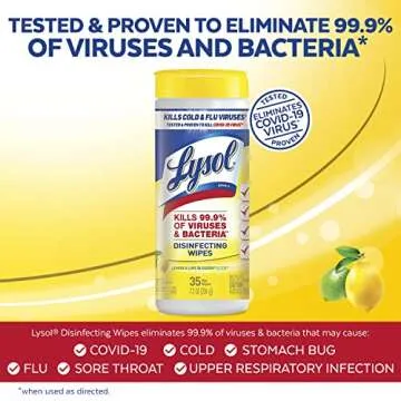 Lysol Disinfecting Wipes, Lemon Scent, 3-Pack (105 Wipes Total)