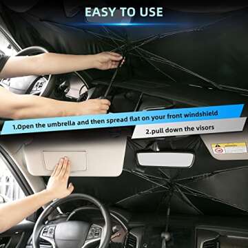 PONYBRO Foldable UV Protection Car Windshield Sunshade