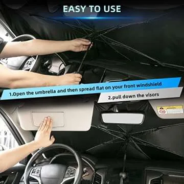 PONYBRO Foldable UV Protection Car Windshield Sunshade
