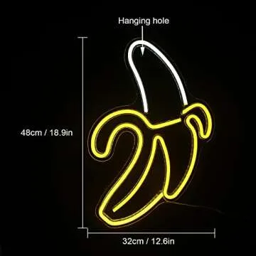 Banana Neon Signs Led Neon Lights Art Wall Decorative Lights Neon Lights for Room Wall Kids Bedroom Birthday Party Bar Decor 11''x19.7'' (Warm Yellow)