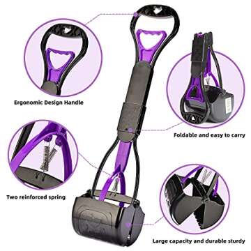 Yeuca Dog Pooper Scooper for Medium Large Small Dogs Long Handle Easy to Picker Upper Pet-Waste