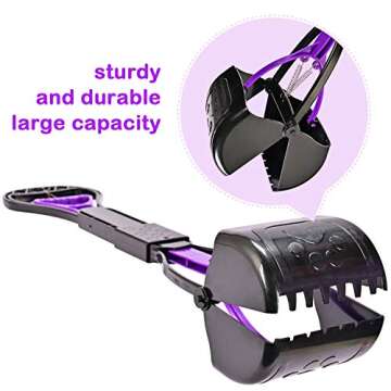 Yeuca Dog Pooper Scooper for Medium Large Small Dogs Long Handle Easy to Picker Upper Pet-Waste
