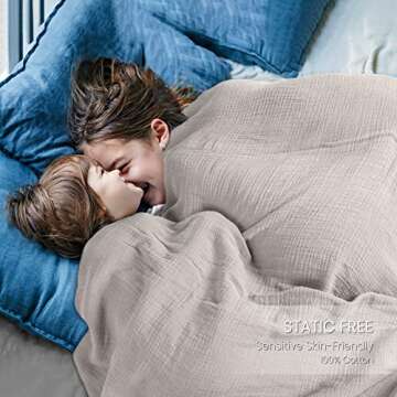 Lulu Moon Muslin Throw Blanket - Cozy, Lightweight & Stylish