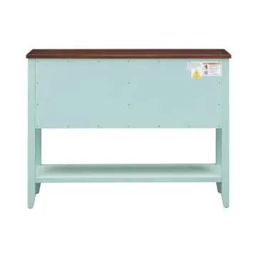 Merax Vintage Sideboard Buffet Cabinet with Storage for Entryway, Console Table with Bottom Shelf for Living Room, Kitchen Storage Cabinet for Dinning Room, Retro Blue