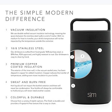 Simple Modern Food Jar Thermos for Hot & Cold Meals 