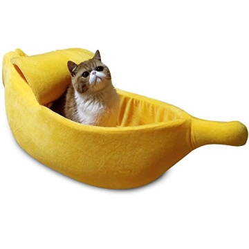 Petgrow Extra Large Banana Cat Bed for Cozy Lounging