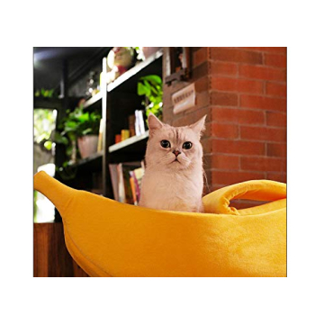 Petgrow Extra Large Banana Cat Bed for Cozy Lounging